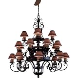 Minka Lavery Lights 919-08 Large 20LT Chandelier Antique Iron Mission Inn Rustic Lighting