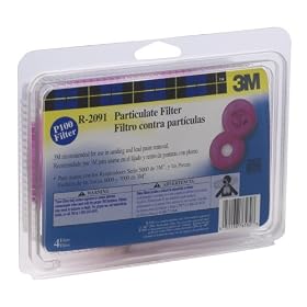 3M R-2091 Particulate Filter P100, 4-Pack by 3M