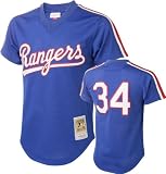 Nolan Ryan #34 1989 Texas Rangers Royal Mitchell & Ness Mesh BP Jersey
