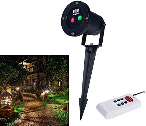 Firefly Light Projector Ecolighting Aluminum Static Dual Laser Landscape Projector Light for Garden/tree/outdoor Wall Decoration and Christmas Holiday Decoration,red &amp; Green, 3 years warranty