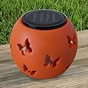Solarlampe Tischleuchte Windlicht mit LED Beleuchtung 10cm
