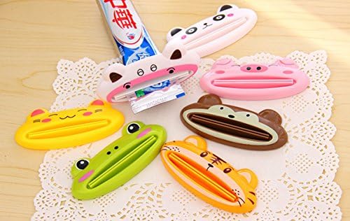 Iable 1PCS Bathroom Tube Rolling Holder Squeezer Easy Cartoon Toothpaste Dispenser