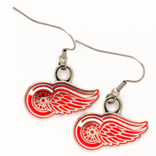 NHL Detroit Red Wings Earrings Jewelry Card