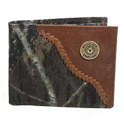 Mossy Oak Fabric Camo Bi-fold Wallet with Leather Corner - Collegiate Series