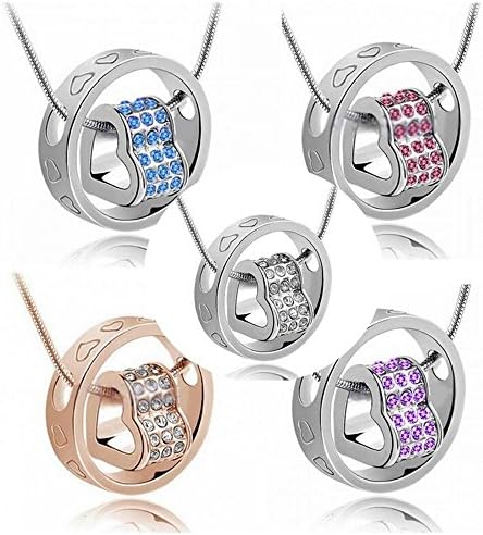 TIDOO Jewelry Womens Fashion Eternal Love Swarovski Elements Crystal Heart Ring Pendant Necklace Charm Necklace 18K Gold / Platinum Plated Best Gift For Girl Friend Wedding Party Valentine's Mothers Day And Christmas