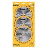 DEWALT DW9059C5 5-3/8 inch Cordless Constuction Saw Blade Combo Pack with 16 Tooth, 30 Tooth, and 80 Tooth Saw Blades