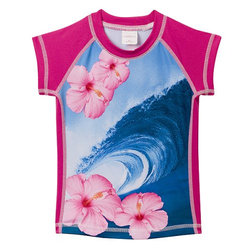 Girls' Xhilaration Rash Guard - Hot Pink