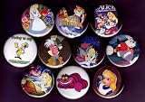 Set of 10 Alice in Wonderland Pins 1.25