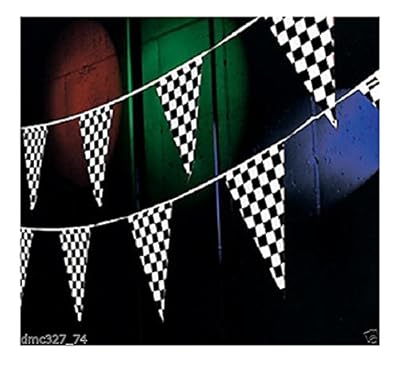 RACING Nascar Daytona Race Car Black & White CHECKERED Pennant FLAG BANNER 100ft