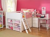 Maxtrix Kids Block 2L / Buster 2L Full Block Low Loft Bed with Student Desk, Dresser, and Bookcase