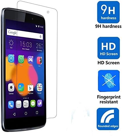 CloudMill cover for Alcatel One Touch Idol 3 5.5" Premium HD Ultra Clear Tempered Glass Film Screen Protector with Rounded Edges 0.33mm 9H