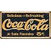 Coca Cola Tin Metal Sign : 1910 Weathered Logo