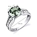 Green Amethyst Solitaire Style Ring Sterling Silver Rhodium Nickel Finish 1.75 Carats Sizes 5 to 9