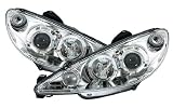 Produkt-Bild: Angel Eyes Scheinwerfer Set, passend f&uuml;r Peugeot 206 (nur mit serienm&auml;&szlig;igen H7/H7-Scheinwerfern). Ausf&uuml;hrung: Klarglas Chrom.