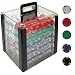 1000 13 Gram Pro Clay Casino Poker Chips in Acrylic Carrier