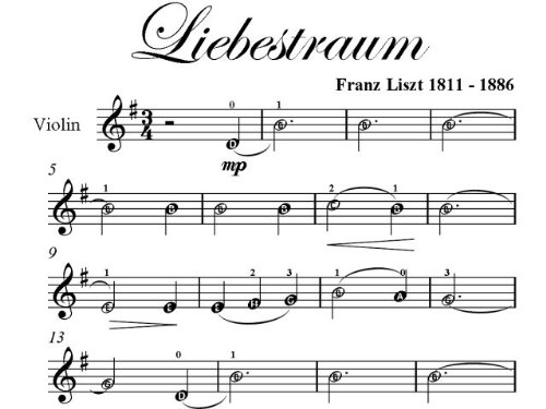 Liebestraum Easy Violin Sheet Music