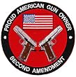 Proud American Gun Owner Second Amendment Embroidered Patch 1911 Pistol Version