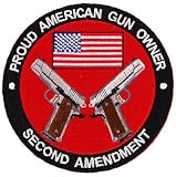 Proud American Gun Owner Second Amendment Embroidered Patch 1911 Pistol Version