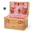 Chardonnay Hunter Green With Purple Grape Napkins 13 Inches Willow Basket With Wine Service