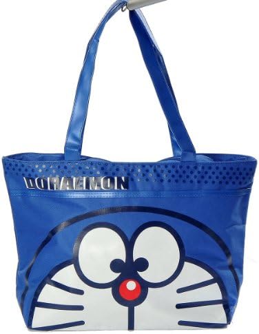 Doraemon Cute Big Blue Head Leisure Walk Linen Shoulder Bag Blue