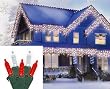 Set of 70 LED Candy Cane M5 Mini Icicle Christmas Lights - Green Wire