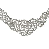 Sterling Silver Cubic Zirconia Ornate Scroll Design Necklace by Charles Winston, 16"