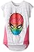Marvel Girls' Spiderman Big Face Space Dye Heather Top with Chiffon Inserts