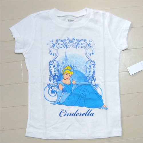 Disney（ディズニー）プリンセス・シンデレラ半袖Tシャツ（ホワイト）