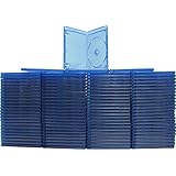 (100) Empty Standard Blue Replacement Boxes / Cases for Blu-Ray Disc Movies #BRBR12BL-S