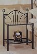 Black Finish Metal Night Stand Bedside Table