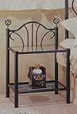 Black Finish Metal Night Stand Bedside Table