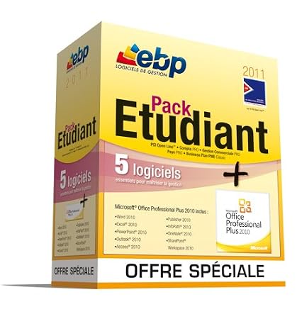 EBP Pack Etudiant 2011 + offre spéciale MS Office 2010
