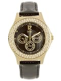 GUESS Black Patent Leather Strap Watch