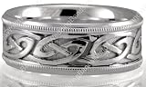Interlocking Celtic Knot Wedding Ring 7.5mm Wide, 18K Gold