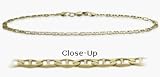 10 Karat Yellow Gold Flat Gucci Style 9 Inch Anklet
