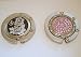 20 Folding Purse Hooks : 10 Small Pink Crystal & 10 White Flower
