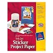 Avery Sticker Project Paper, White, 8.5 x 11 Inches, Pack of 15 (03383)