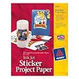 Avery Sticker Project Paper, White, 8.5 x 11 Inches, Pack of 15 (03383)