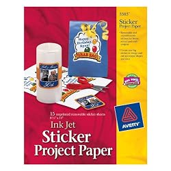Avery Sticker Project Paper, White, 8.5 x 11 Inches, Pack of 15 (03383)