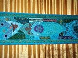 Spectacular Zardozi India Sari Tapestry Wall Hanging Table Runner