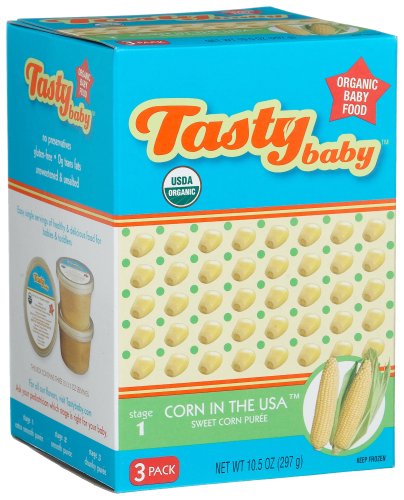 Tastybaby Frozen Organic Baby Food, Corn In The Usa, 10.5-Ounce Boxes (Pack of 6) by Tastybaby