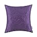 CaliTime Cushion Cover Throw Pillow Case Shell for Home Sofa Couch, Roses Floral Embroidered 18 X 18 Inches, Purple