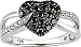 10K White Gold 1/3 ctw Black and White Diamond Heart Ring