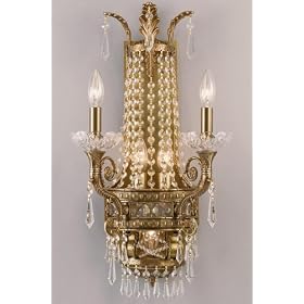 Paris Flea Crystal Wall Sconce, 24.5Hx12.5W, AGED BRONZE by Home Decorators Collection