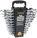 Wilmar W1069 22-Piece SAE/Metric Polished Combo Wrench Set