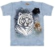 The Mountain Three Cats White Tiger Panther Tee T-shirt
