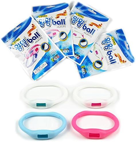 100% Natural Mosquito Pest Repellent Bracele - NO Spray, NO Deet - 100% Natural Essencial Oils Lasts 2-3 Months (Family Pack of 4)