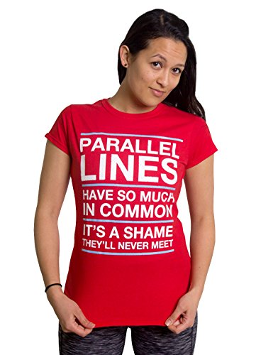Rocket Factory Parallel Lines Will Never Meet T-shirt Ladies/Juniors Sizes S to XXL
