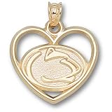 Penn State University Lion Head Heart Pendant (14kt)