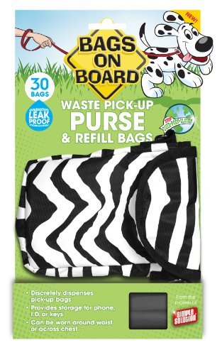Bags On Board Purse Dispenser Zebra, 15 Bags
